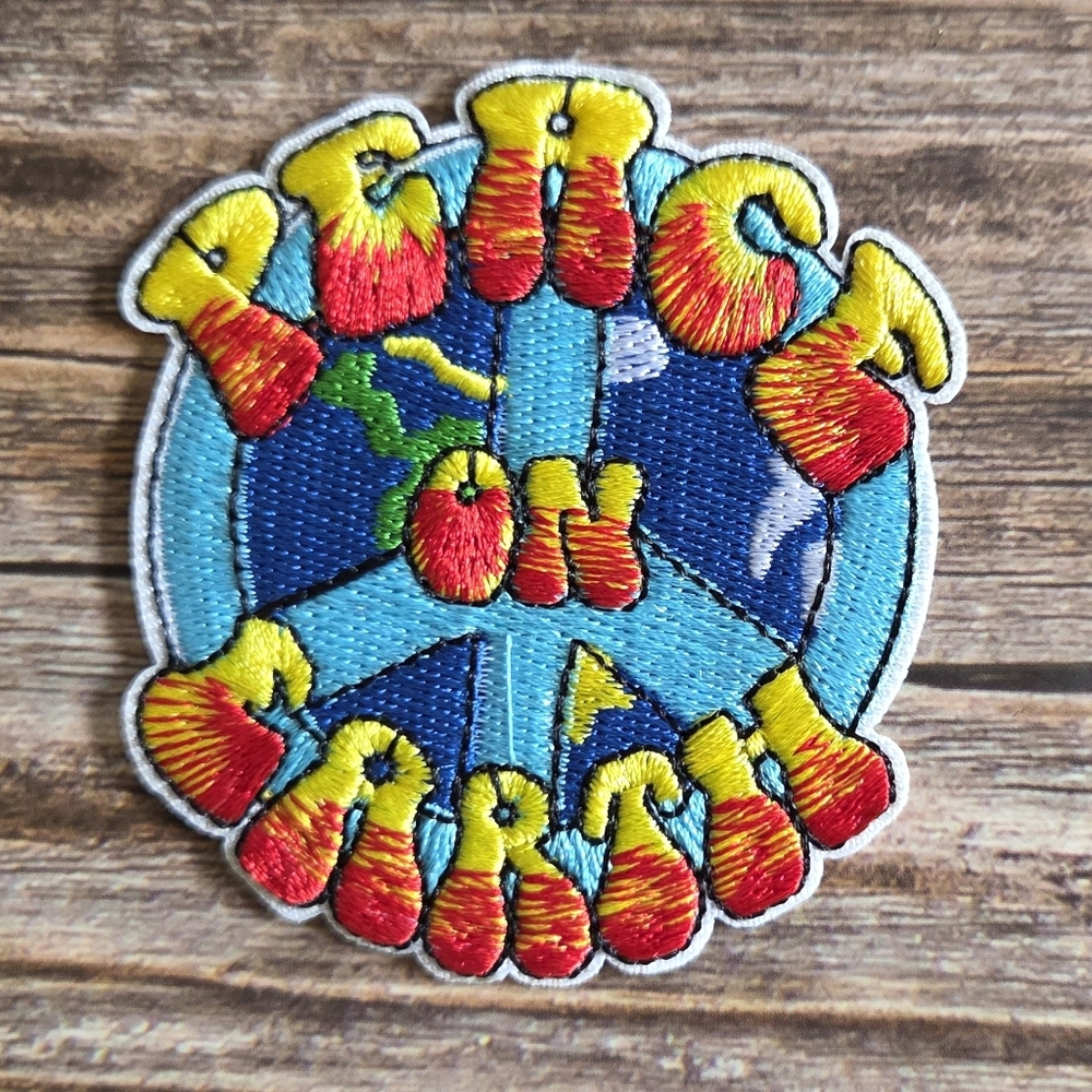 Peace On Earth Retro 70s 60s Style Hippie Hippy Bohemian Iron on Patch